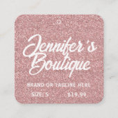 Étiquettes de vêtements Petite entreprise rose Par (Devant)