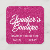 Étiquettes de vêtements Petite entreprise rose Par (Devant)