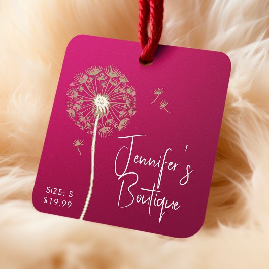 Étiquettes de vêtements Petite entreprise Rose Pri