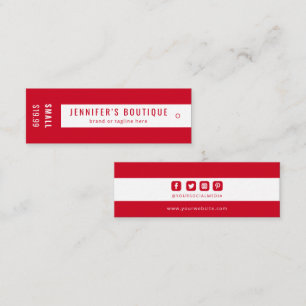 Étiquettes de vêtements Petite entreprise Rouge Bl