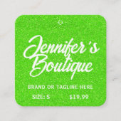 Étiquettes de vêtements Petite entreprise Vert Par (Devant)