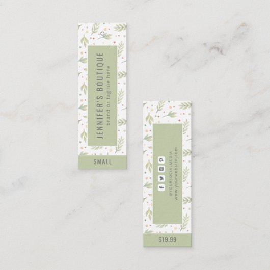Étiquettes de vêtements Petites entreprises Prix b (Devant / Derrière)