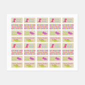 Étiquettes de vêtements pour enfants Dinosaur (Feuille)