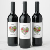 étiquettes de vin à coeur de fleur (Bouteilles)