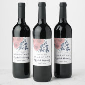 Étiquettes de vin à Fête des mariées florale Blush (Bouteilles)