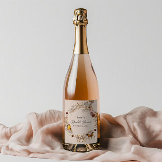 Étiquettes de vin à l'aquarelle de fleurs sauvages