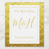 Étiquettes de vin à motif feuille d'or élégantes (Étiquettes simples)