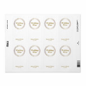 Étiquettes de vin à points modernes Cercles dorés  (Feuille entière)