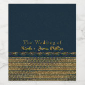 Étiquettes de vin Blue & Gold Chic (Étiquettes simples)