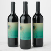 Étiquettes de vin bohèmes sarcelle et sable de plu (Bouteilles)
