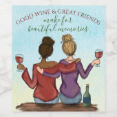 Étiquettes de vin Bon Vin & Grands Amis (Étiquettes simples)