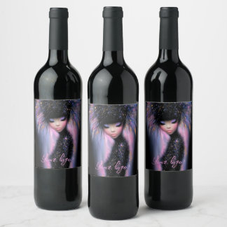 Étiquettes de vin Cosmic Diva Stellar Glow