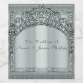 Étiquettes de vin Couronne de Tiara Argentée et Di (Étiquettes simples)