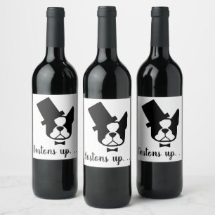 Étiquettes de vin de Boston Terrier - partie de