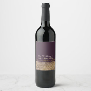 Étiquettes de vin de fête glamour scintillantes ch