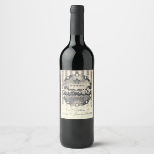 Étiquettes de vin de fête rayées rayures cirque vi