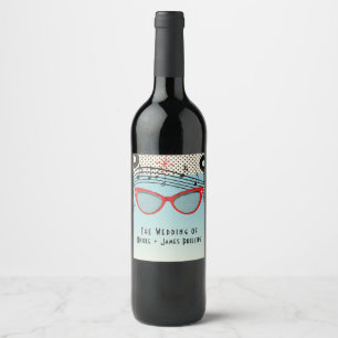 Étiquettes de vin de fête rétro vintage années 50