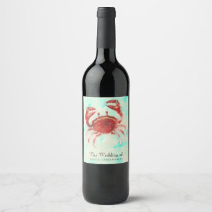 Étiquettes de vin de fiançailles de plage élégante