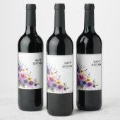 étiquettes de vin de fleurs d'aquarelle (Bouteilles)