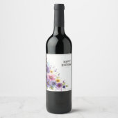 étiquettes de vin de fleurs d'aquarelle (Devant)