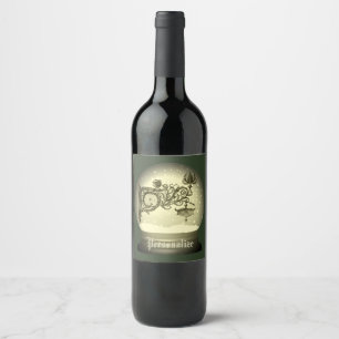 Étiquettes de vin de globe de neige de nouveau