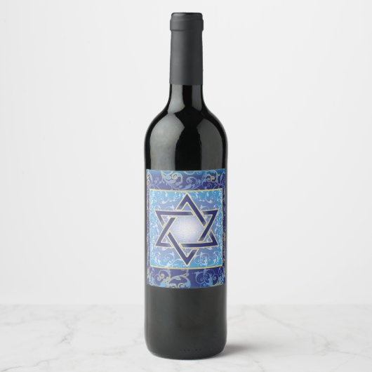 Étiquettes de vin de Hanukkah Étiquettes de boutei (Devant)