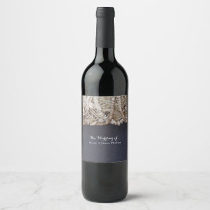 Étiquettes de vin de mariage élégantes coquilles P