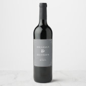 Étiquettes de vin de mariage géométriques grises é (Devant)