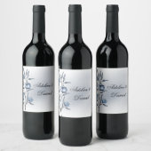 Étiquettes de vin de mariage Indigo Romance (Bouteilles)