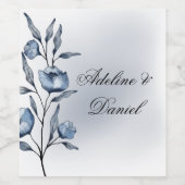 Étiquettes de vin de mariage Indigo Romance (Étiquettes simples)