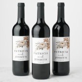 Étiquettes de vin de mariage rustique boho élégant (Bouteilles)