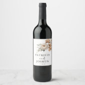 Étiquettes de vin de mariage rustique boho élégant (Devant)
