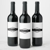Étiquettes de vin de mariage rustique moderne noir (Bouteilles)