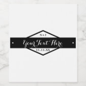 Étiquettes de vin de mariage rustique moderne noir (Étiquettes simples)