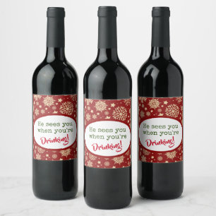 Étiquettes de vin de Noël mignons !