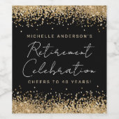 Étiquettes de vin de Parties scintillant noir et o (Étiquettes simples)