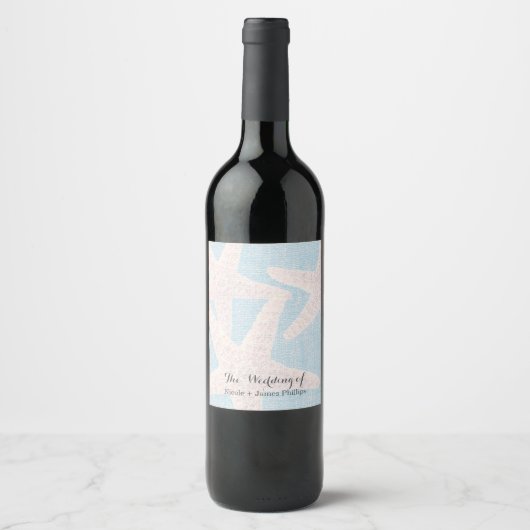 Étiquettes de vin de plage étoile de mer blanche e (Devant)