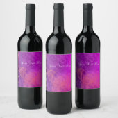 Étiquettes de vin Éléphant Violet Rose Orange & Or (Bouteilles)