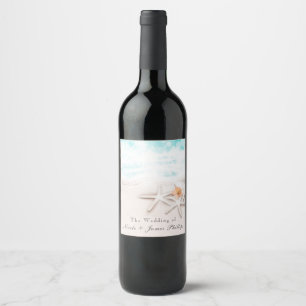 Étiquettes de vin Étoile de plage de sable blanc O