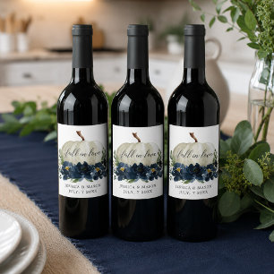 Étiquettes de vin Fleurie Bleu Marine Citrouille B