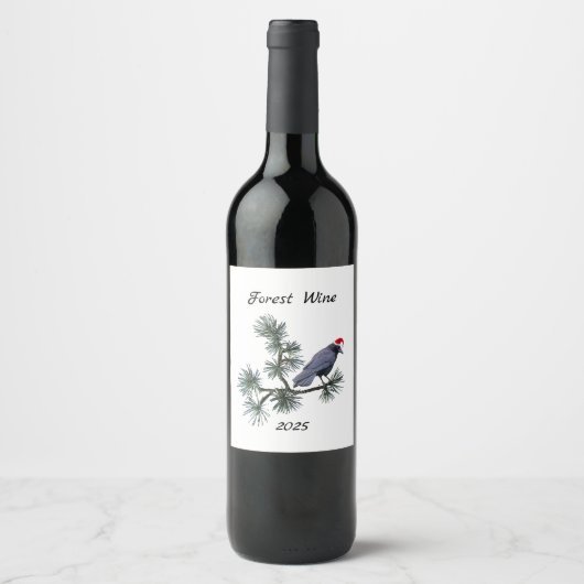 Étiquettes de vin Forest Santa Crow (Devant)