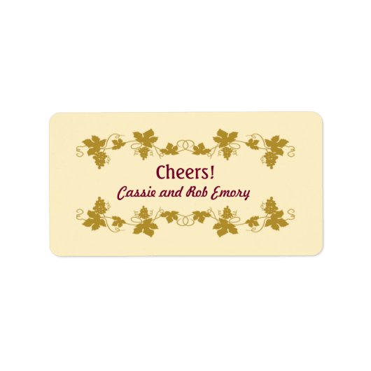 Étiquettes de vin Grapevine Personnalisés (Devant)