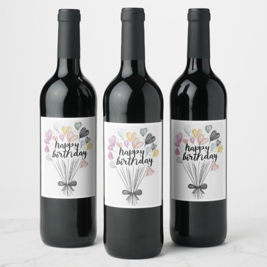 Étiquettes de vin Joyeux Anniversaire (Bouteilles)