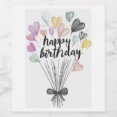 Étiquettes de vin Joyeux Anniversaire (Étiquettes simples)