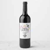 Étiquettes de vin Joyeux Anniversaire (Devant)