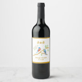 Étiquettes de vin Mariage Blanc de Bluebirds (Devant)