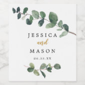 Étiquettes de vin Mariage Eucalyptus (Étiquettes simples)