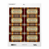 Étiquettes de vin Mariage exotique de Bohème (Feuille entière)