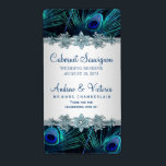 Étiquettes de vin Mariage Peacock<br><div class="desc">Elégant vin mariage paon bleu royal avec de jolis accents argentés sur un riche arrière - plan paon bleu royal. Vous pouvez ajouter du texte dans le style de police et le libellé de votre choix. Il s'agit d'un dessin imprimé sans vrais diamants,  plumes,  etc.</div>