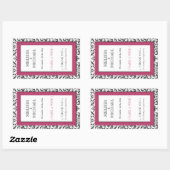 Étiquettes de vin Mariage vertical rose pointu (Feuille)
